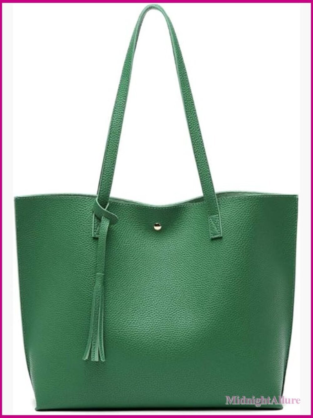Soft Faux Leather Tote Shoulder Bag Large Capacity Tassel